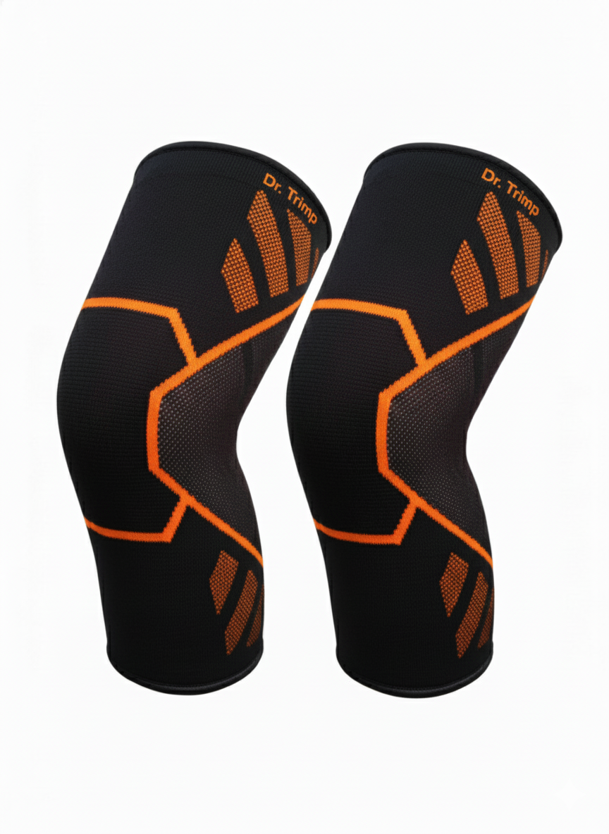 Dr. Trimp Active Knee Cap Support for Men & Women – Premium Compression Knee Brace | Comfortable, Anti-Slip & Anti-Sweat Stretchable Knee Guard for Gym, Sports & Injury Recovery (1 Pair)