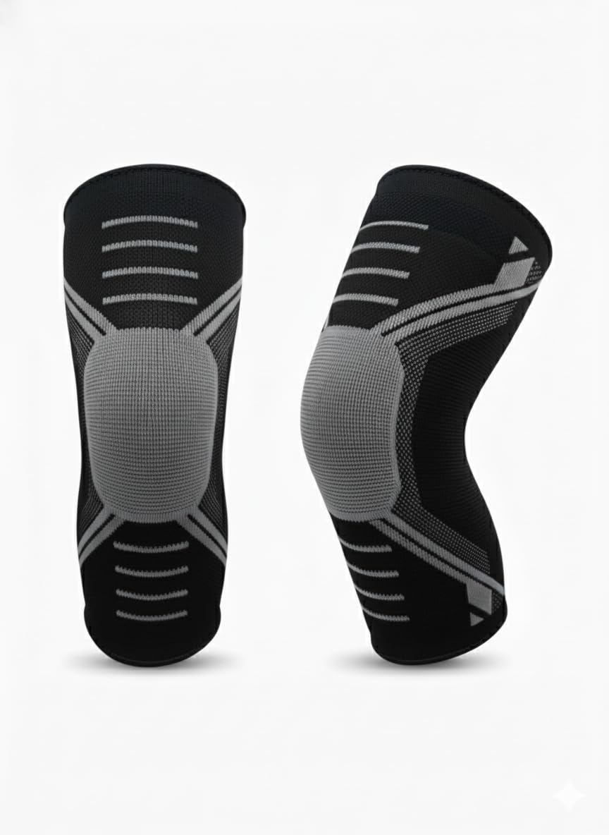 Dr. Trimp Active Knee Cap Support for Men & Women – Premium Compression Knee Brace | Comfortable, Anti-Slip & Anti-Sweat Stretchable Knee Guard for Gym, Sports & Injury Recovery (1 Pair)